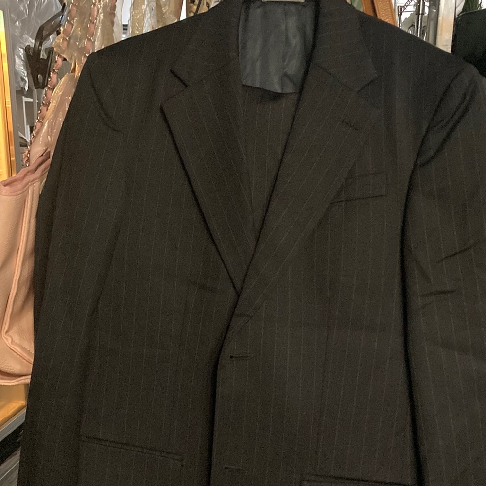 Dark blue pinstripe Geoffrey Beene suit and slacks
